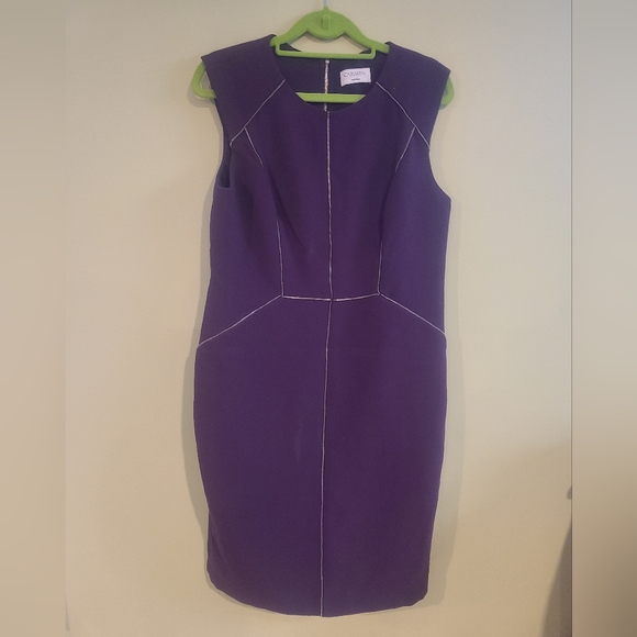 Carmen by Carmen Marc Valvo – Purple Shift Dress w/Zippers, Size 8 - Picture 1 of 6